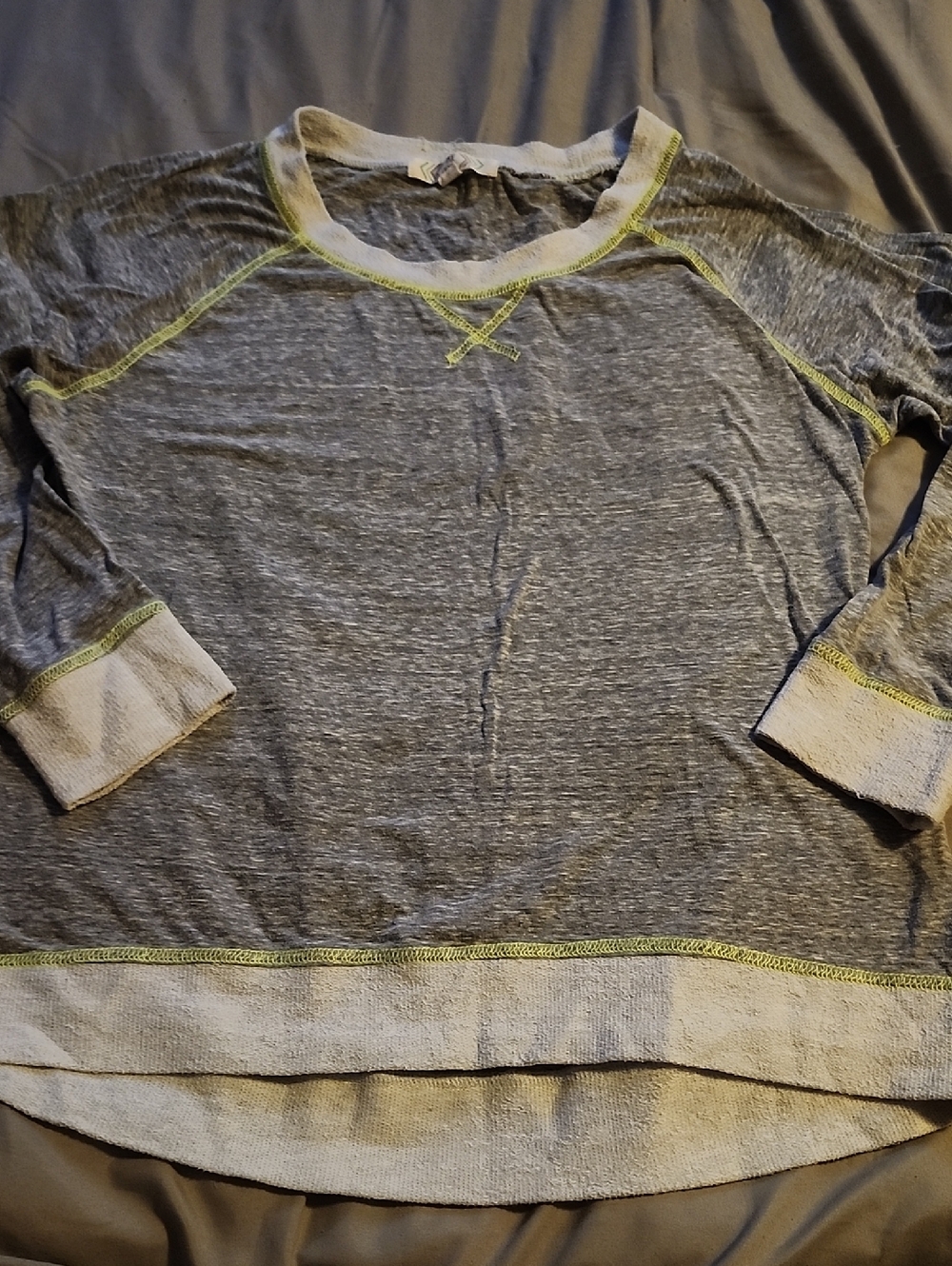 Pink Rose Gray Top with GreenAccent